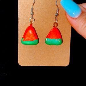 Watermelon clay earrings